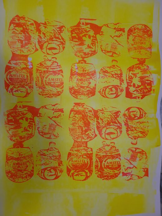 Beers & skull print - Neon yellow & orange (2)
