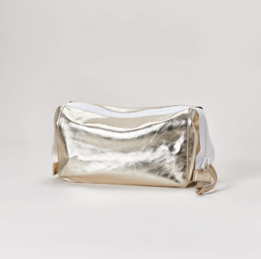 Harmin Bag Supreme in Platinum Metallic with White Zipper
