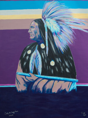 Chief Ed Crazy Horse is a portrait that is one of the 12 Chiefs Show.