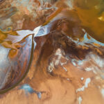 An overhead view of abstract swirling colors