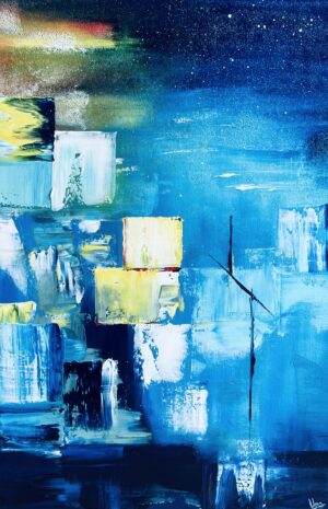 Strolling through the narrow street 60x40 cm
