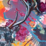 stay wild Deer Acrylic, charcoal on canvas 80 x 60 cm