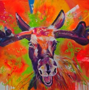 funny moose II 60x60cm Acryl mixed media