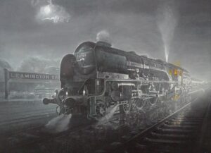 "Duchess visits Leamington Spa" original oil painting on canvas size 24in x 18in (60cm x 45cm) landscape copyright 2021